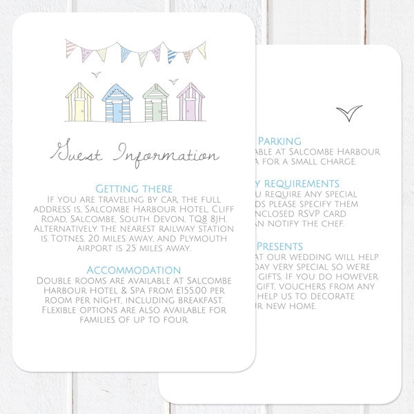 Pastel Bunting & Beach Huts - Boutique Evening Invitation