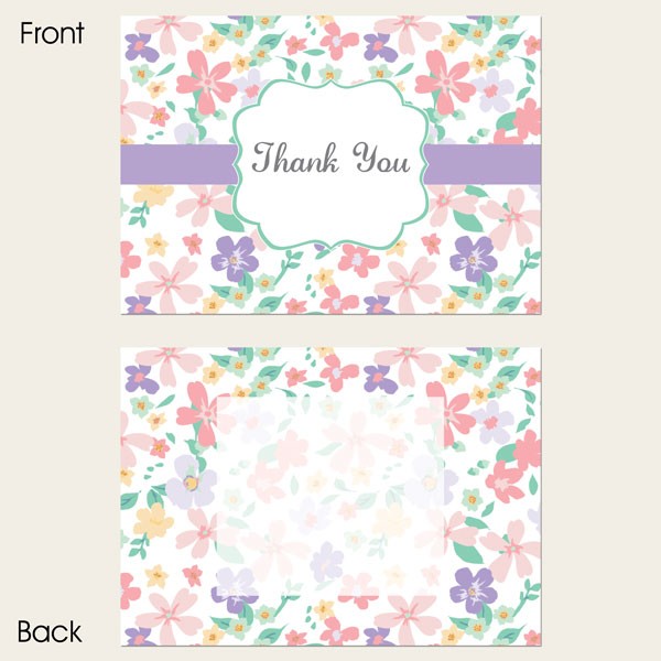 Ready to Write Thank You Cards - Pastel Flowers - Pack of 10