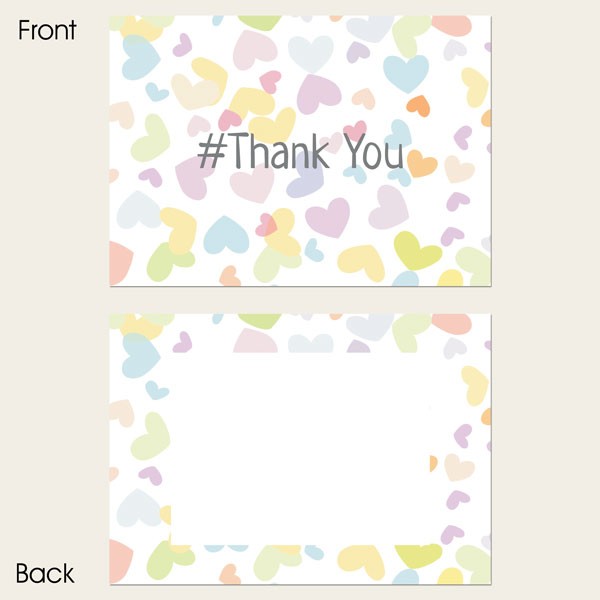 Ready to Write Thank You Cards - Pastel Hearts - Pack of 10