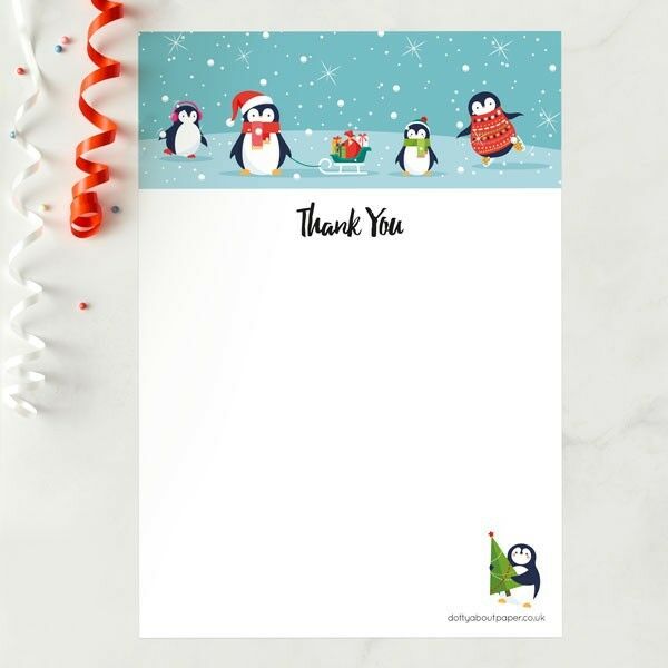 category header image Penguin Fun - Christmas Thank You Notelet - Pack of 20