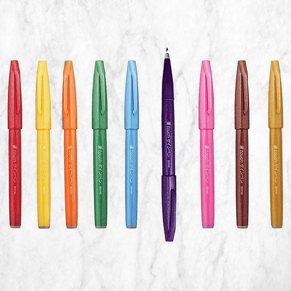 Pentel Touch Brush Sign Pen - Choice of Colour
