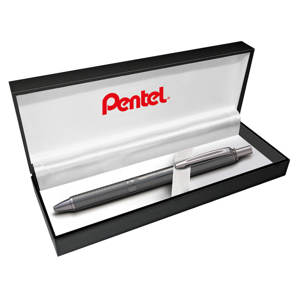 Pentel EnerGel Sterling Gel Rollerball Pen Smoke Grey with Gift Box