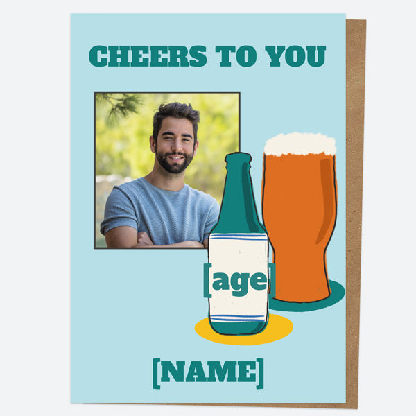 Personalised Birthday Card - Beer Bottle Photo