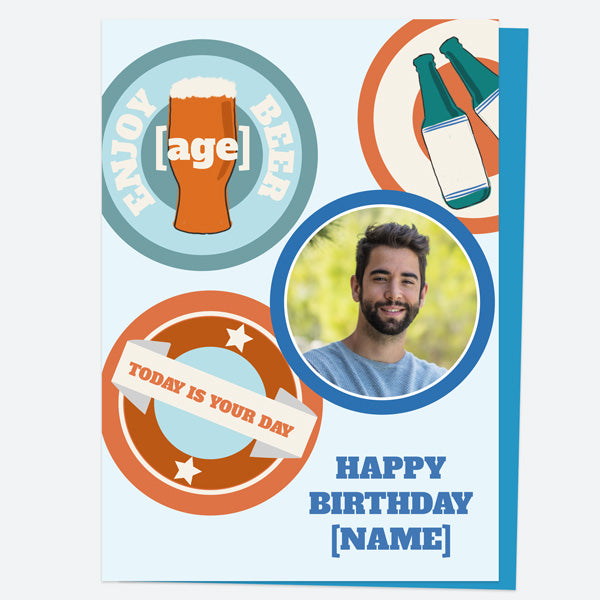 Personalised Birthday Card - Beer Mat Photo