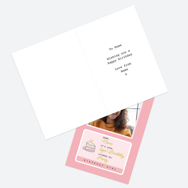 Personalised Birthday Card - License To Party Photo