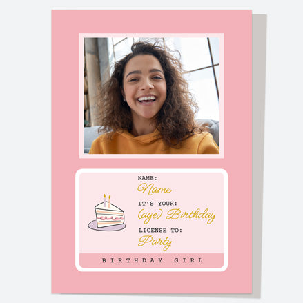Personalised Birthday Card - License To Party Photo