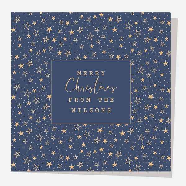 Luxury Foil Personalised Christmas Cards - Contemporary Christmas - Stars - Pack of 10