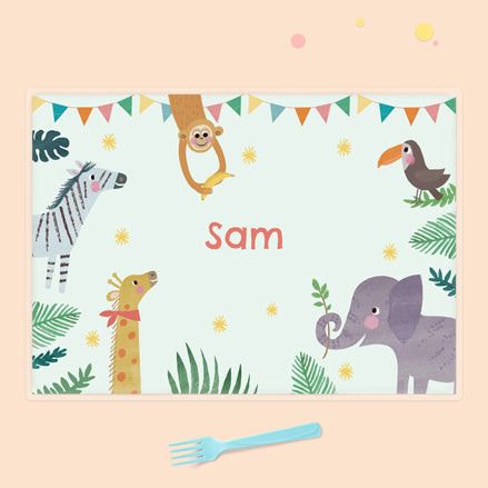 Personalised Kids Placemat - Jungle Animals