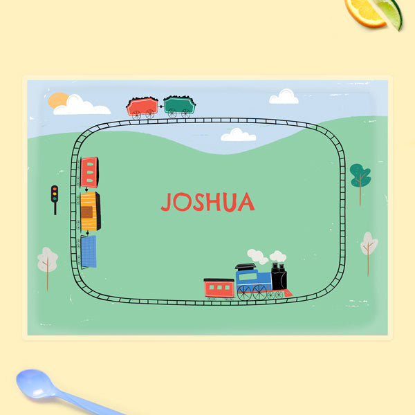 Personalised Kids Placemat - Train Track