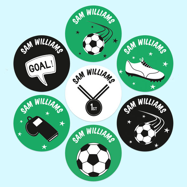 Football Crazy - Personalised Kids Stickers - Pack of 35
