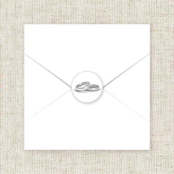 Wedding Rings Envelope Seal - Pack of 70