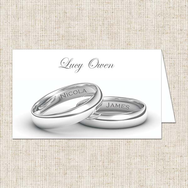 Personalised Wedding Rings Place Card