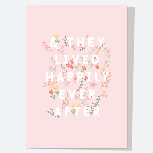 Personalised Wedding Gift Card - Blush Floral Typography
