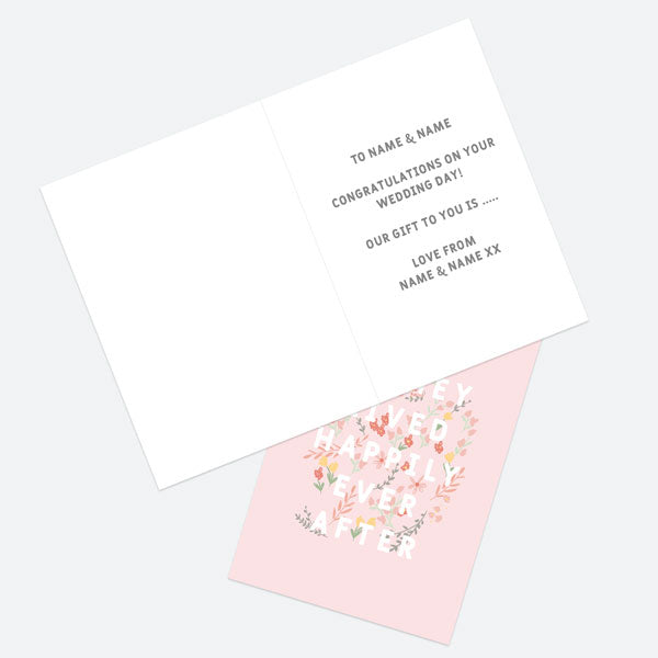 Personalised Wedding Gift Card - Blush Floral Typography
