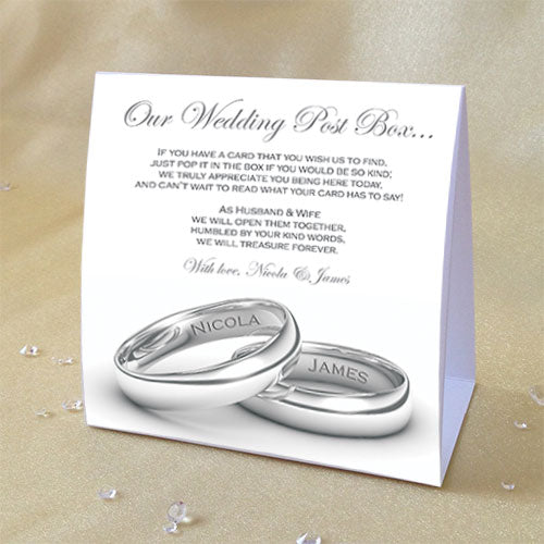 Personalised Wedding Rings Post Box