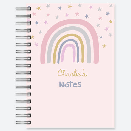 Boho Rainbow - Personalised A5 Wiro Bound Notebook