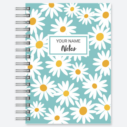 Ditsy Daisies - Personalised A5 Wiro Bound Notebook