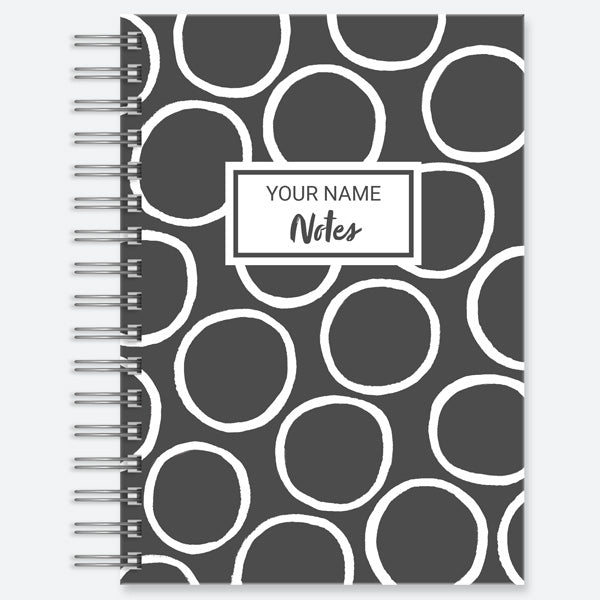 Full Circle Monochrome - Personalised A5 Wiro Bound Notebook