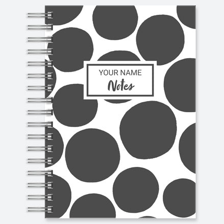 Spot On Monochrome - Personalised A5 Wiro Bound Notebook