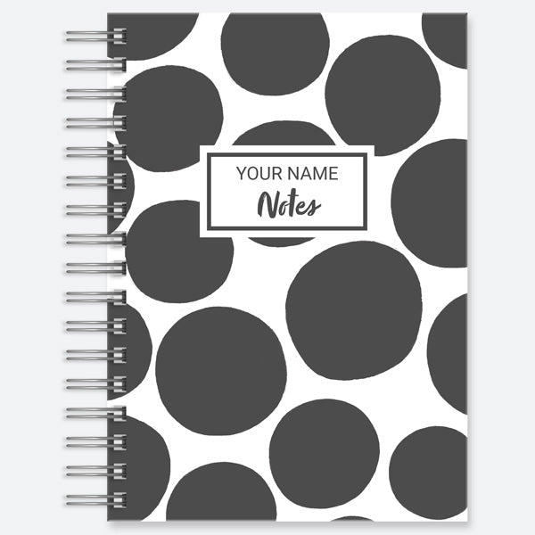 Spot On Monochrome - Personalised A5 Wiro Bound Notebook
