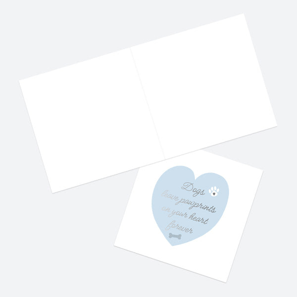 Luxury Foil Pet Sympathy Card - Heart - Dog