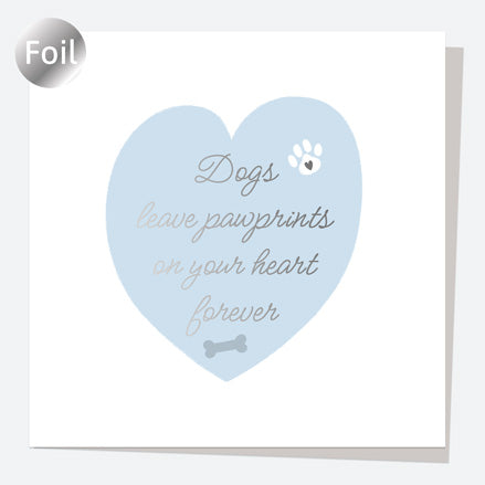 Luxury Foil Pet Sympathy Card - Heart - Dog