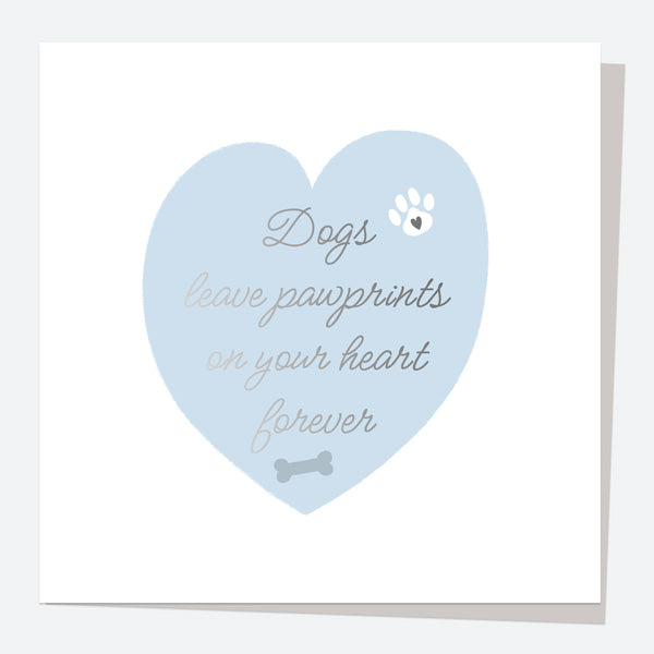 Luxury Foil Pet Sympathy Card - Heart - Dog