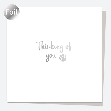 Luxury Foil Pet Sympathy Card - Thinking Of You - Pawprint