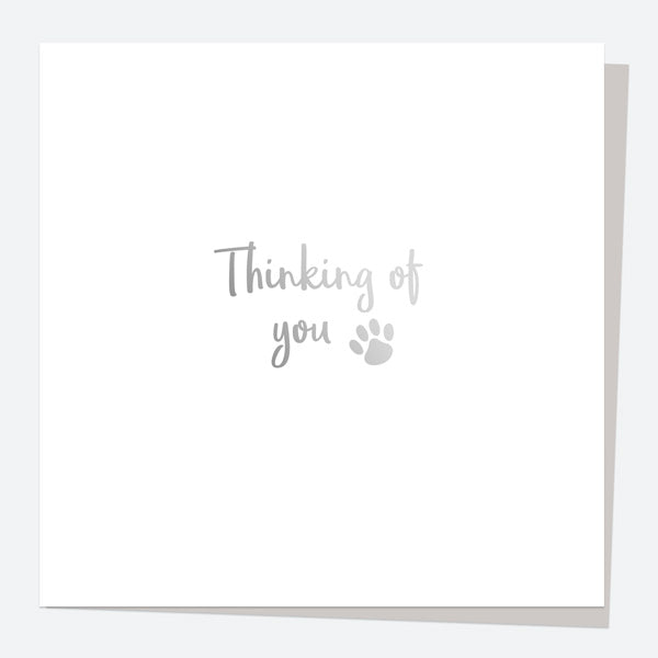 Luxury Foil Pet Sympathy Card - Thinking Of You - Pawprint