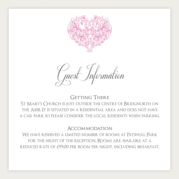 Je t'aime - Pocketfold Wedding Invitation & RSVP - Rose Pink