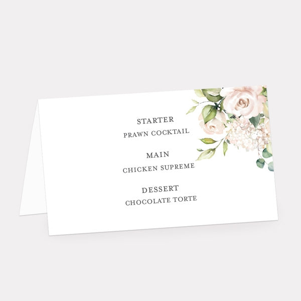 Cream Roses Place Card