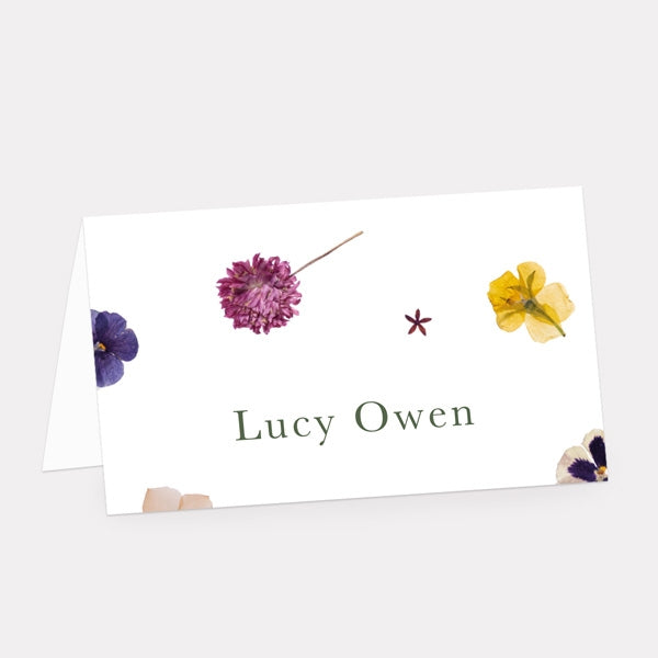 Pressed Flowers Place Card