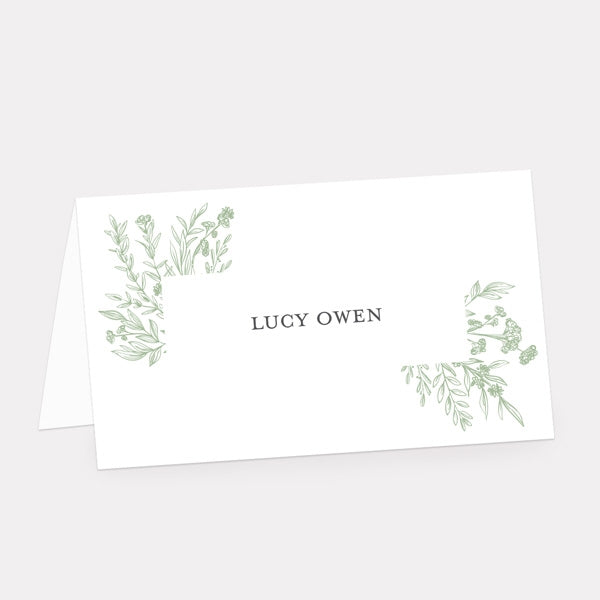 Wildflower Meadow Sketch Iridescent Place Card