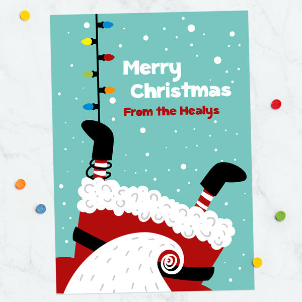 Personalised Christmas Cards - Playful Santa - Pack of 10