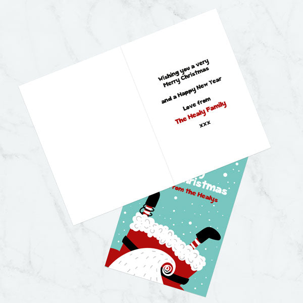 Personalised Christmas Cards - Playful Santa - Pack of 10