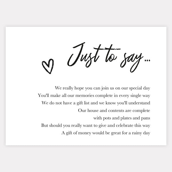 Calligraphy Heart Names Gift Poem Card