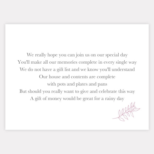 Monogram Floral Crest Gift Poem Card - Fast Delivery at Dotty About Paper