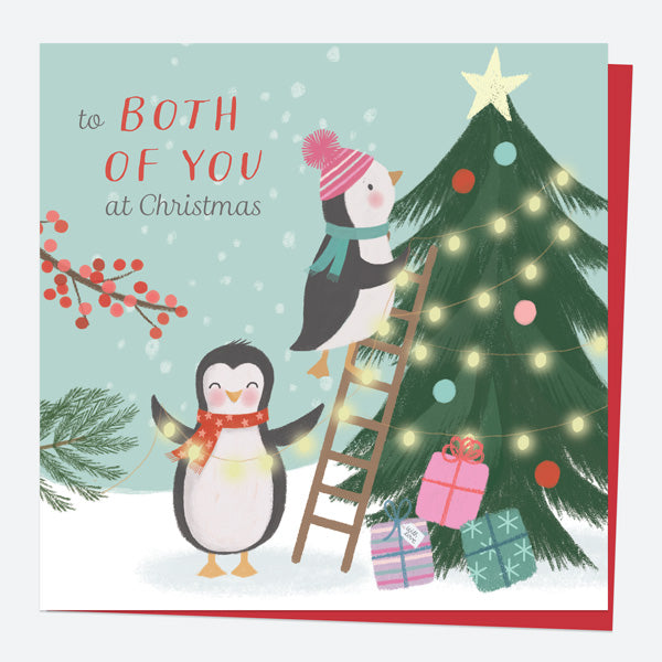 Christmas Card - Polar Pals - Decorating Tree - Both Of You