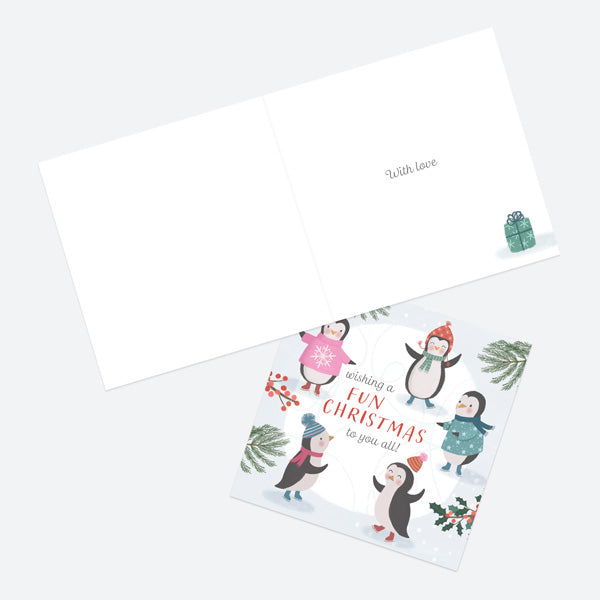 Christmas Card - Polar Pals - Ice Skating - To You All