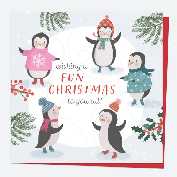Christmas Card - Polar Pals - Ice Skating - To You All