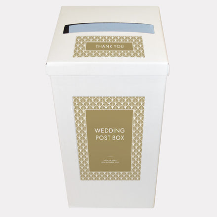 Art Deco Elegance Iridescent Personalised Wedding Post Box