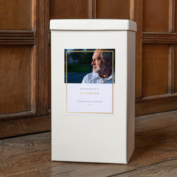 Foil Funeral Post Box - Classic Gold Frame