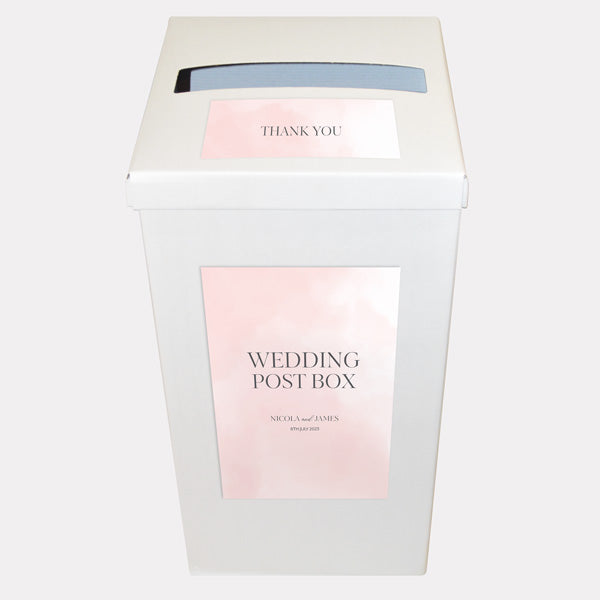 Delicate Inkwash Iridescent Personalised Wedding Post Box