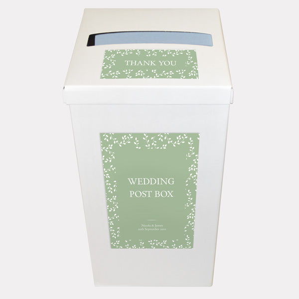 Delicate Leaf Pattern Iridescent Personalised Wedding Post Box