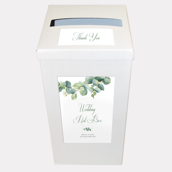 Eucalyptus Garland Personalised Wedding Post Box