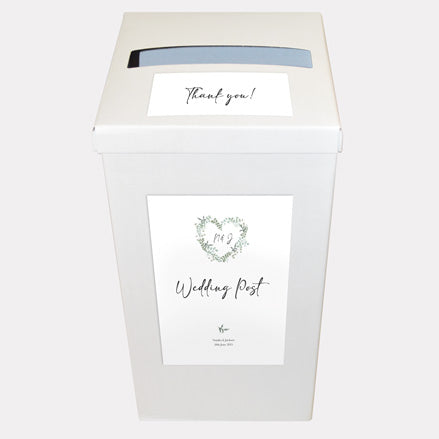 Eucalyptus Heart Personalised Wedding Post Box