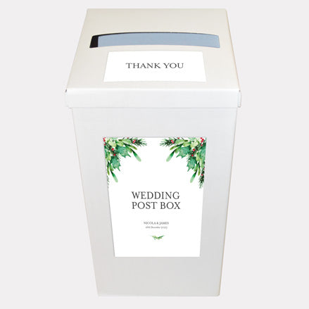 Festive Foliage Iridescent Personalised Wedding Post Box