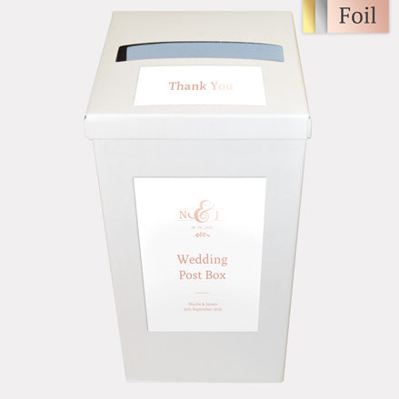 Formal Monogram Foil Personalised Wedding Post Box