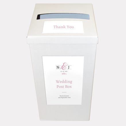 Formal Monogram Personalised Wedding Post Box