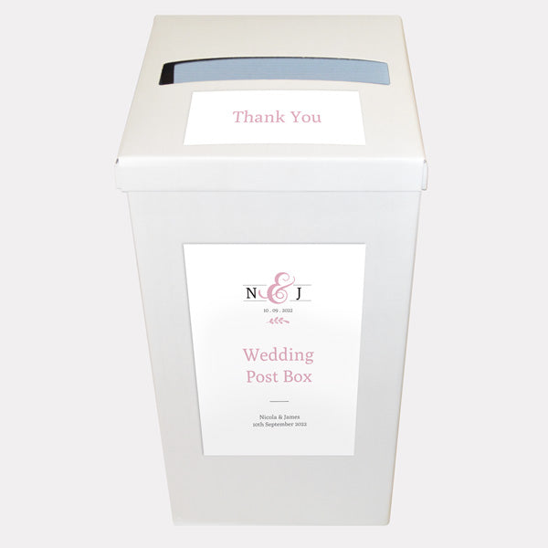 Formal Monogram Personalised Wedding Post Box